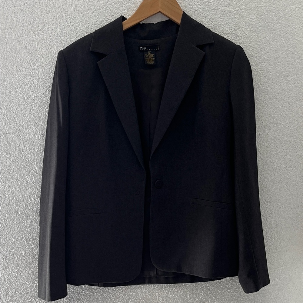 Grace Petite Blazer in Charcoal Gray